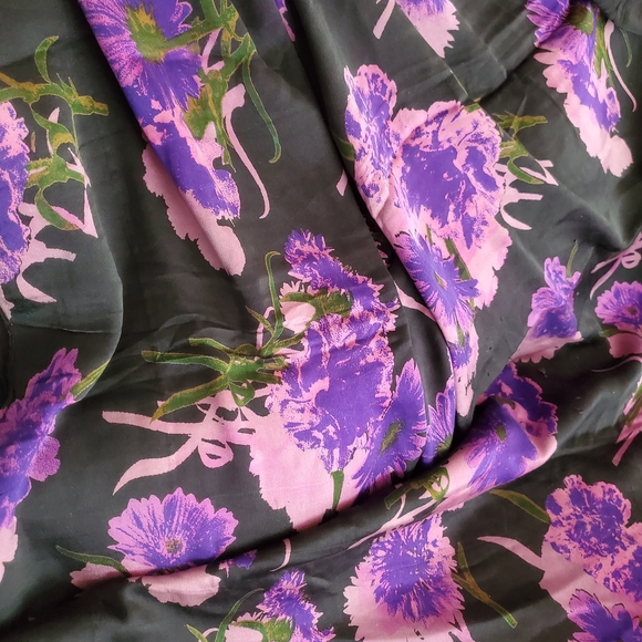 Women Authentic Satya Paul Pure Crepe Saree With Floral Theme Bollywood Designer - Picture 10 of 12